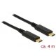 Delock USB 2.0 kábel Type-C a Type-C 4 m PD 5 A E-Marker