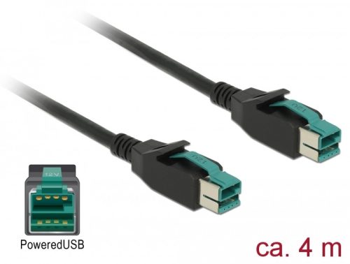 Delock PoweredUSB kábel apa 12 V > PoweredUSB apa 12 V 4 m, POS nyomtatókhoz és csatlakozókhoz