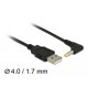 Delock USB tápkábel > DC 4,0 x 1,7 mm apa 90  1,5 m hosszú