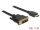 Delock Kábel DVI 18+1 csatlakozódugóval > HDMI-A csatlakozódugóval, 1 m, fekete
