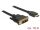 Delock Kábel DVI 18+1 csatlakozódugóval > HDMI-A csatlakozódugóval, 10 m, fekete
