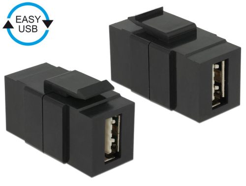 Delock Keystone modul EASY-USB 2.0 A anya > EASY-USB 2.0 A anya fekete