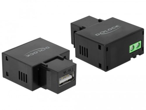 Delock 1 A-s, fekete, A-típusú USB töltő portos Keystone modul