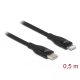 Delock Adat- és töltőkábel USB Type-C  - Lightning  iPhone , iPad  és iPod  készülékhez fekete 0,5 m