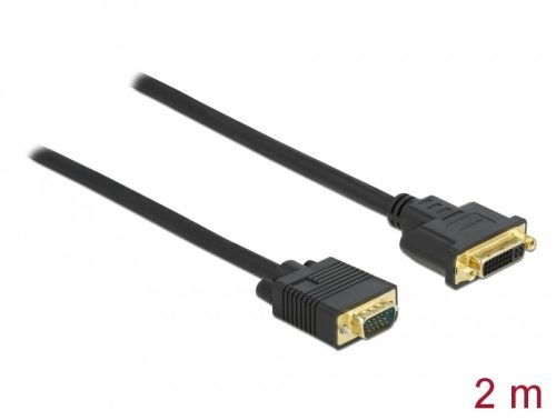 Delock Kábel DVI 24+5 csatlakozóhüvellyel - VGA csatlakozódugóval 2 m