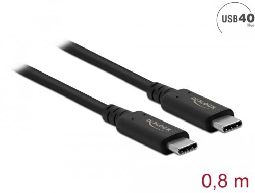 Delock USB4  40 Gbps koax Kábel 0,8 m