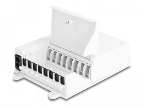 Delock Optikai rostszálas elosztó doboz FTTH beltéri falra szerelésre 8 portos fehér