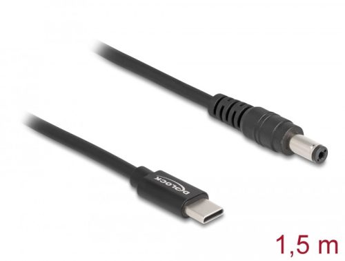 Delock Laptop töltőkábel USB Type-C  apa - 5,5 x 2,1 mm apa