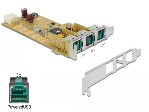 Delock PoweredUSB PCI Express kártya > 3 x 12 V