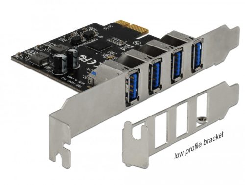 Delock USB 3.0 PCI Express Kártya, 4 x külso A-típusú anya csatlakozóval