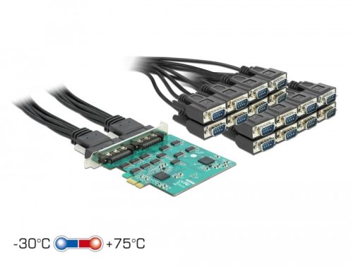 Delock PCI Express kártya 16 x soros RS-232 nagy sebességű ESD védelemhez