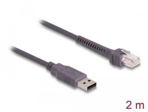 Delock RJ50   A-típusú USB 2.0 vonalkód olvasó kábel 2 m