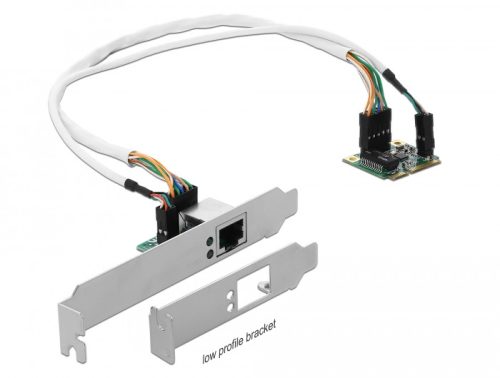 Delock Mini PCIe I/O PCIe félméretű 1 db. Gigabit LAN alacsony profilú