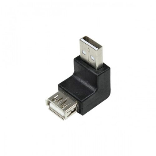 LogiLink USB 2.0 adapter, USB-A/M   USB-A/F, 90 -os szög, fekete