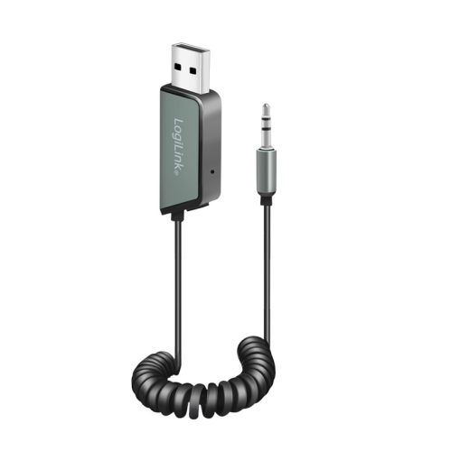 Logilink Bluetooth 5.3 audio vevő járművekhez, 1x USB-A, 1x 3,5 mm Aux, fekete
