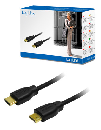 LogiLink HDMI Kábel 1.4, 2x HDMI apa, fekete, 1,5m