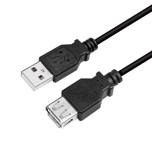 Logilink USB 2.0 kábel, USB-A/M - USB-A/F, fekete, 2 m