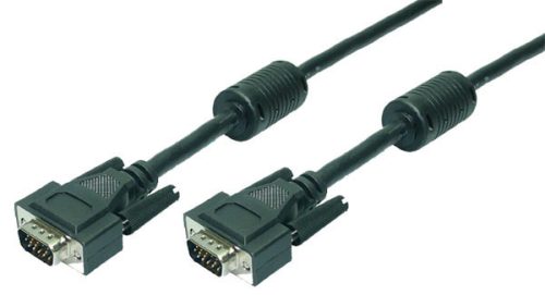 LogiLink VGA kábel, HD15/M - HD15/M, 1080p, 2x ferrit, fekete, 3 m