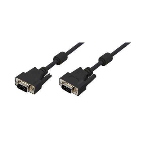 LogiLink VGA kábel, HD15/M - HD15/M, 1080p, 2x ferrit, fekete, 15 m