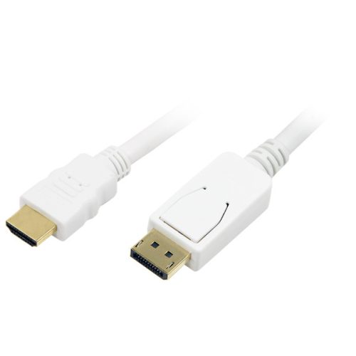 LogiLink DisplayPort - HDMI l kábel, fehér, 2 m