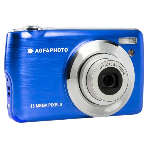 Agfaphoto Kompakt kék fényképezőgép -18 MP-8x Optikai zoom-Lítium akkumulátor +16gb SD kártya + táska