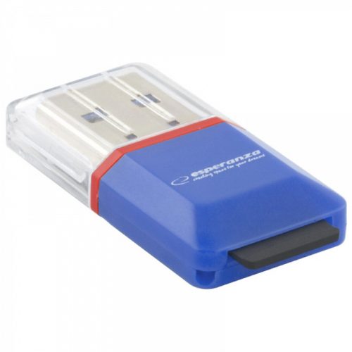 Esperanza microSD kártyaolvasó USB2.0, kék