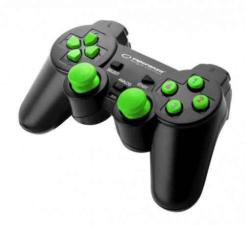 Esperanza Warrior Gamepad PC USB, fekete-zöld