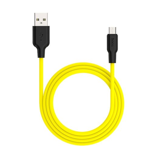 HOCO X21 Szilikon töltokábel Micro USB 1m, sárga