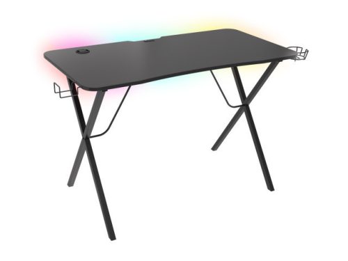 Genesis Holm 200 Gamer asztal RGB világítással, fekete