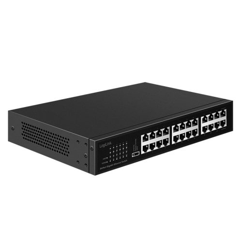 Logilink 24 portos Gigabit Ethernet hálózati kapcsoló, asztali vagy 19" rackbe szerelhető