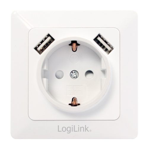 LogiLink Fali aljzat, 1x CEE 7/3, 2x USB-A