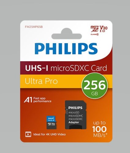 Philips Micro SDXC Memóriakártya 256GB Class 10 UHS-I U1 Adapter